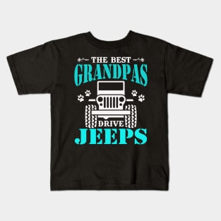 the best Grandpas drive jeeps cute dog paws father's day gift Kids T-Shirt